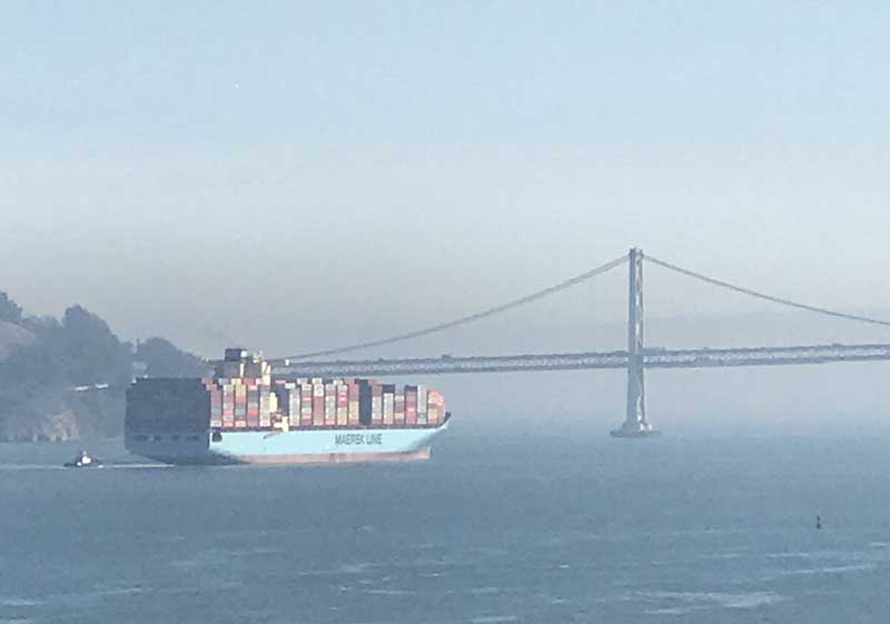 Container Ship Inbound from Asia